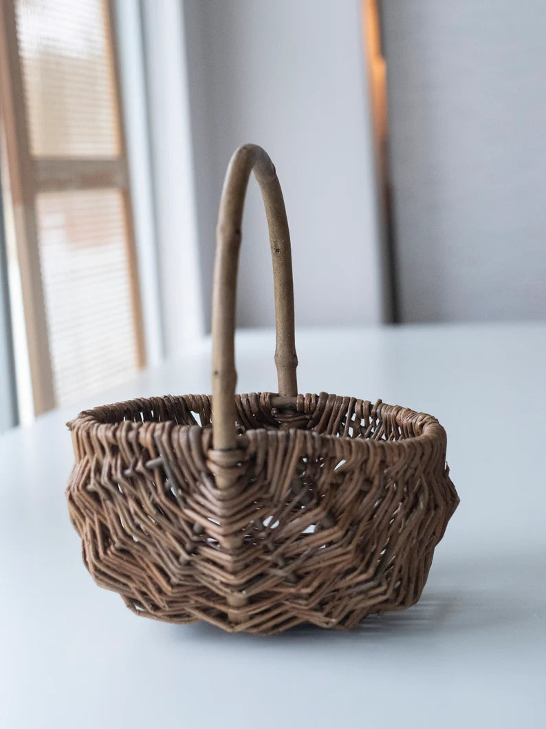 Willow Wicker Rattan Flower Girl Basket