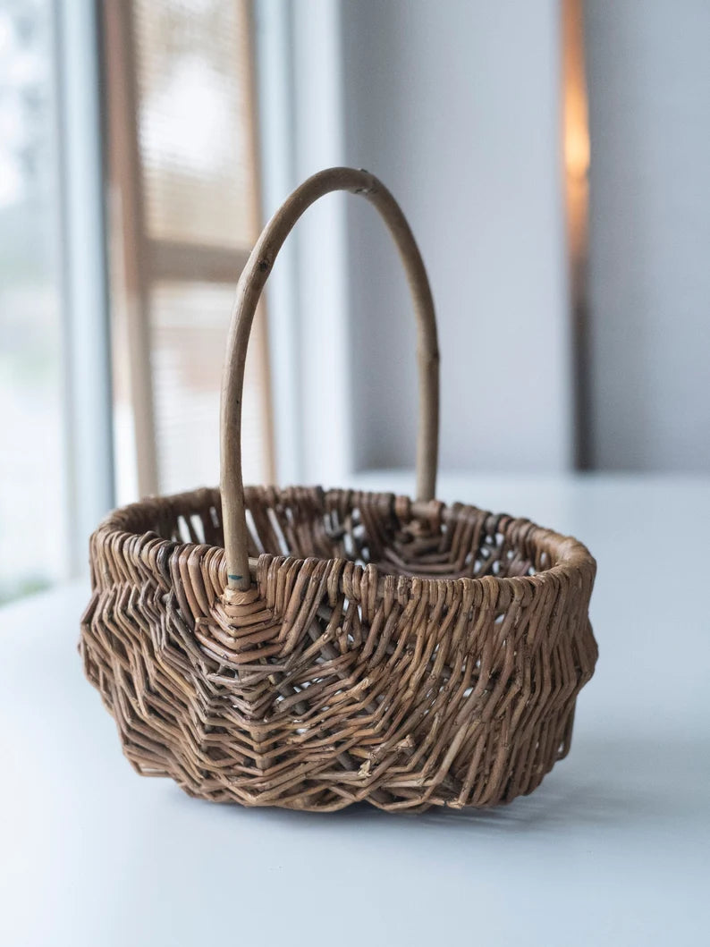 Willow Wicker Rattan Flower Girl Basket