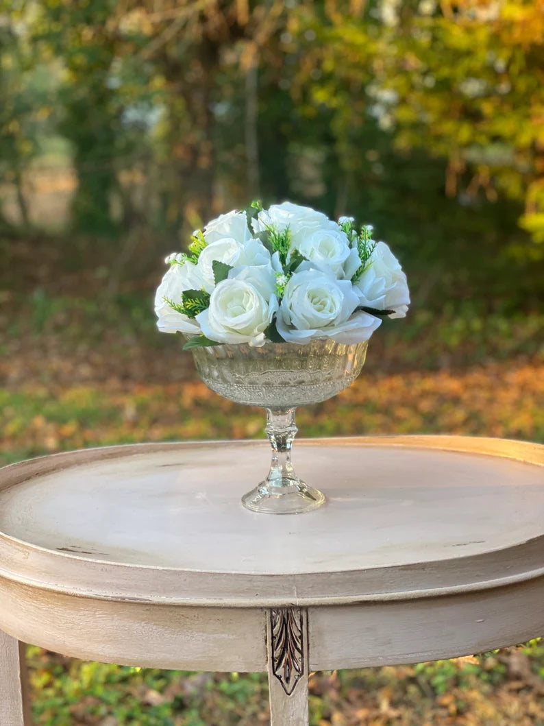 Clear Compote Vase, Clear Compote Bowl