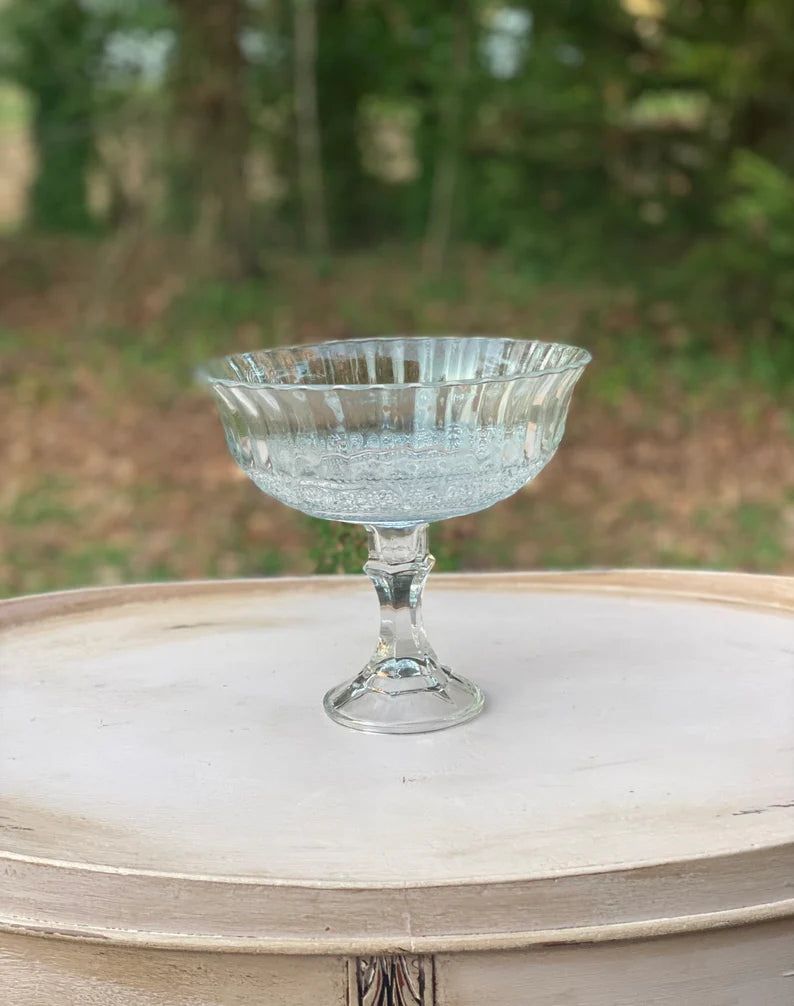 Clear Compote Vase, Clear Compote Bowl