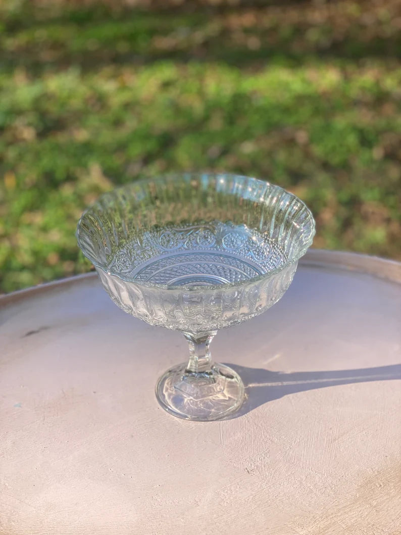 Clear Compote Vase, Clear Compote Bowl