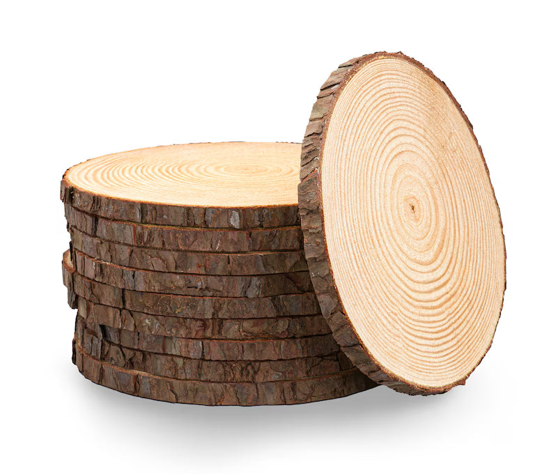 Set of 10 wood slices for centerpieces, baby shower centerpieces