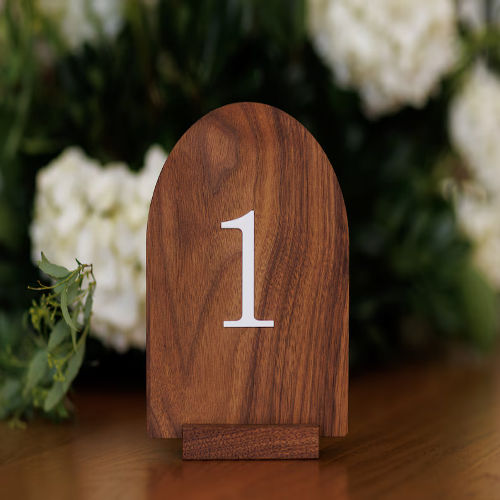 Modern Arch Wooden Table Numbers for Wedding