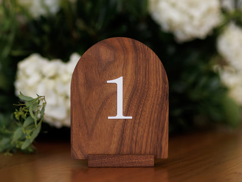Modern Arch Wooden Table Numbers for Wedding