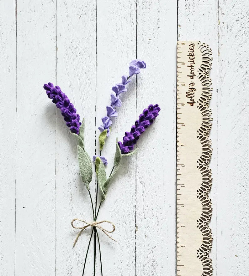 Lovely Lavender Bundles, Assorted Felt Lavender Flower Stems